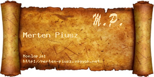 Merten Piusz névjegykártya